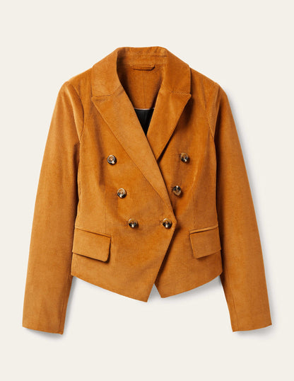 Double Breasted Cord Blazer-Gingerbread-8