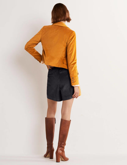 Double Breasted Cord Blazer-Gingerbread-3