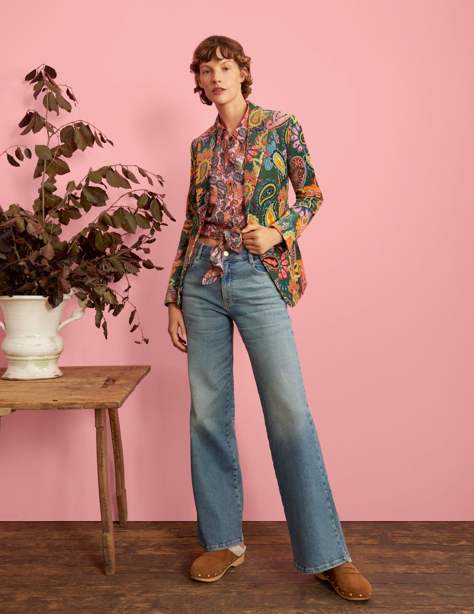 70s Tailored Blazer-Trekking Green, Paisley Charm-7