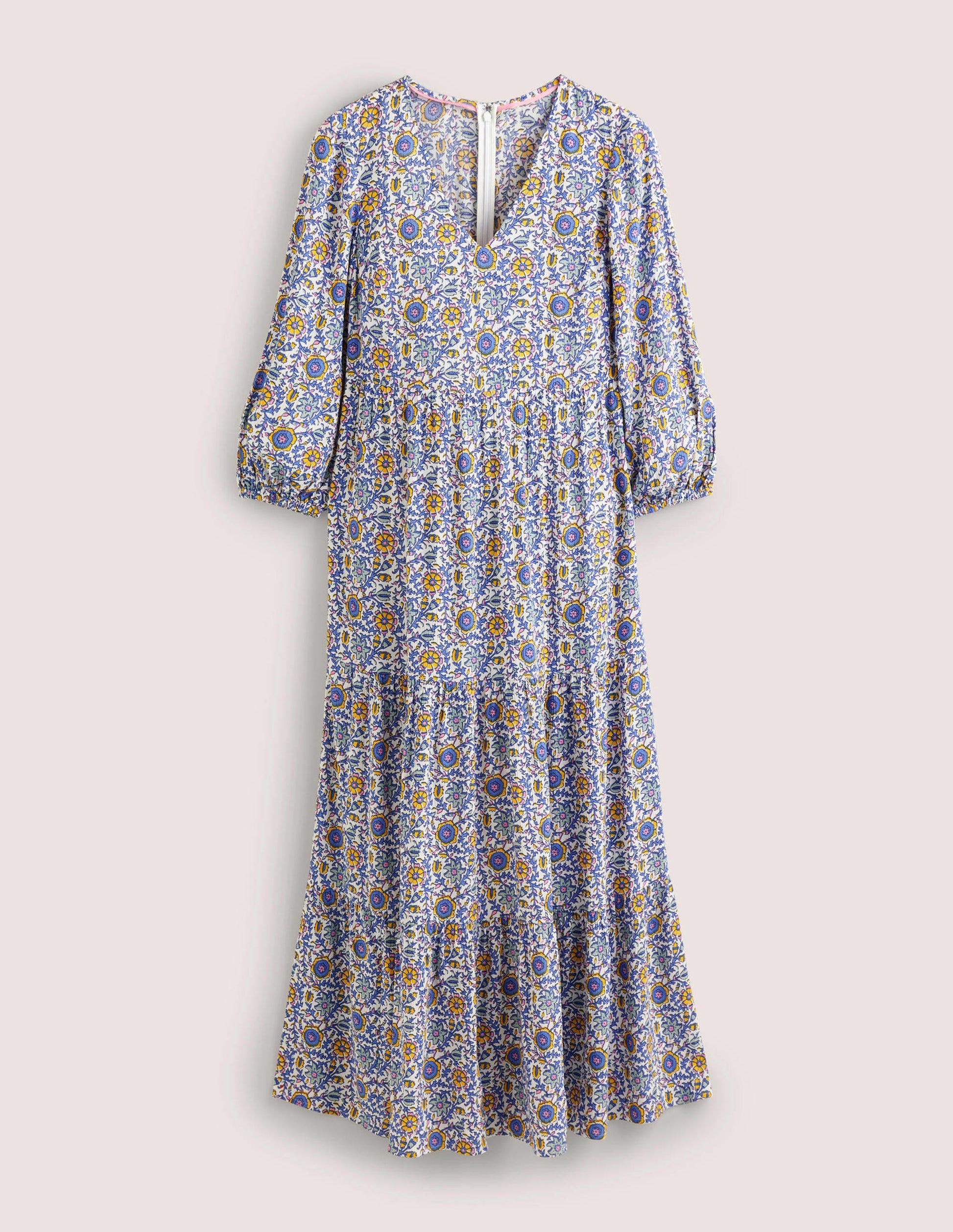 Blouson Sleeve Maxi Dress-Ivory, Enchanting Twig-8