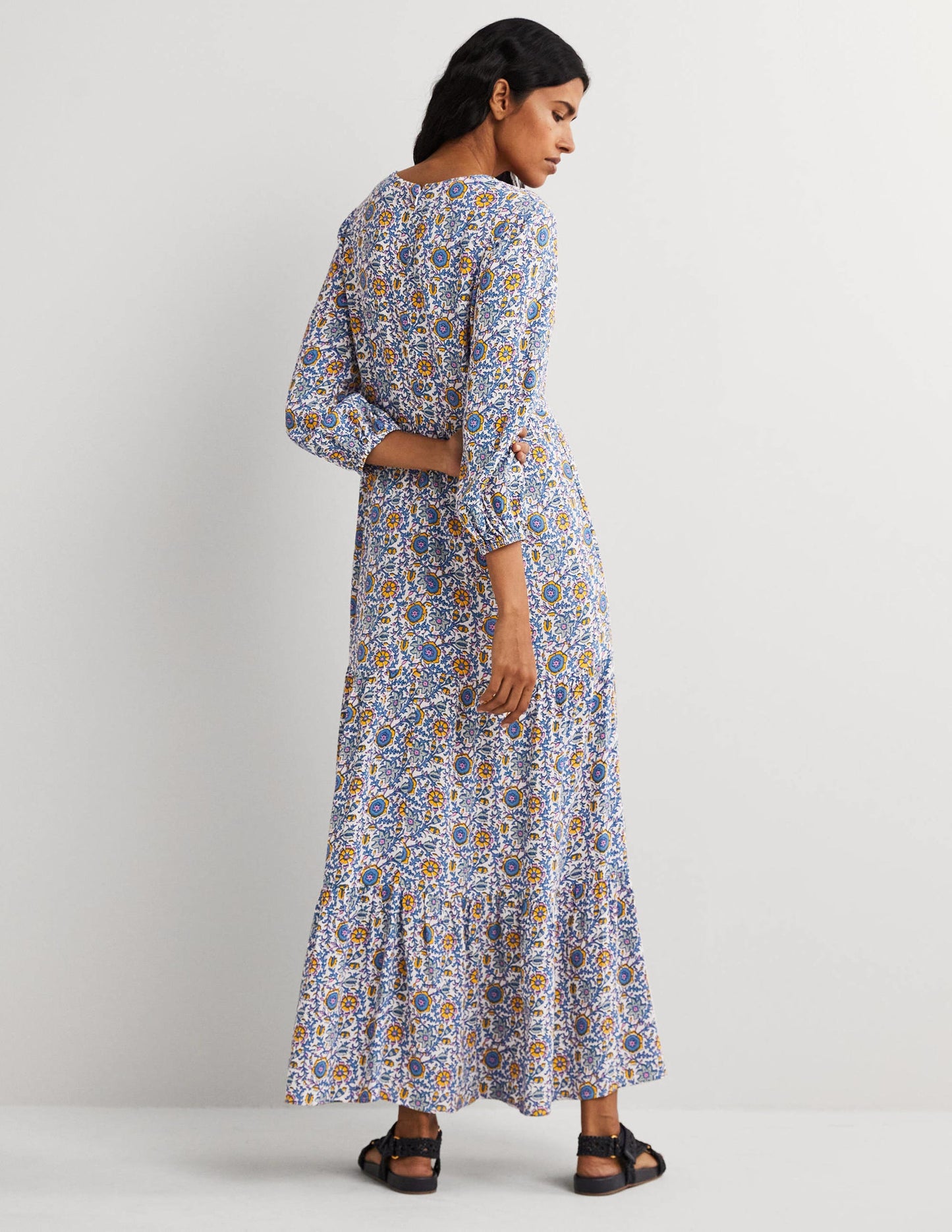 Blouson Sleeve Maxi Dress-Ivory, Enchanting Twig