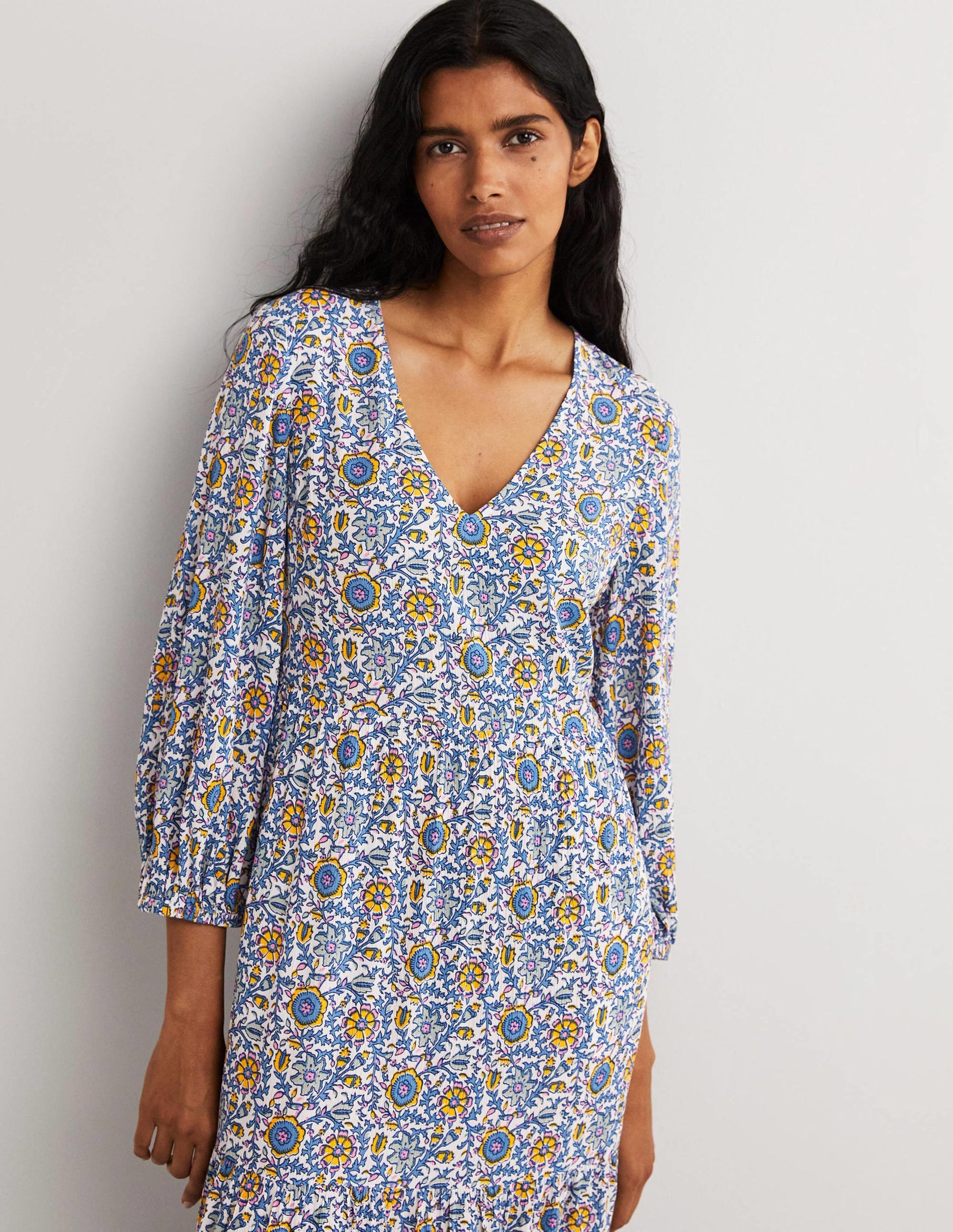 Blouson Sleeve Maxi Dress-Ivory, Enchanting Twig-4