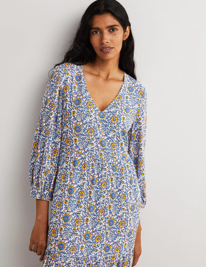 Blouson Sleeve Maxi Dress-Ivory, Enchanting Twig-4