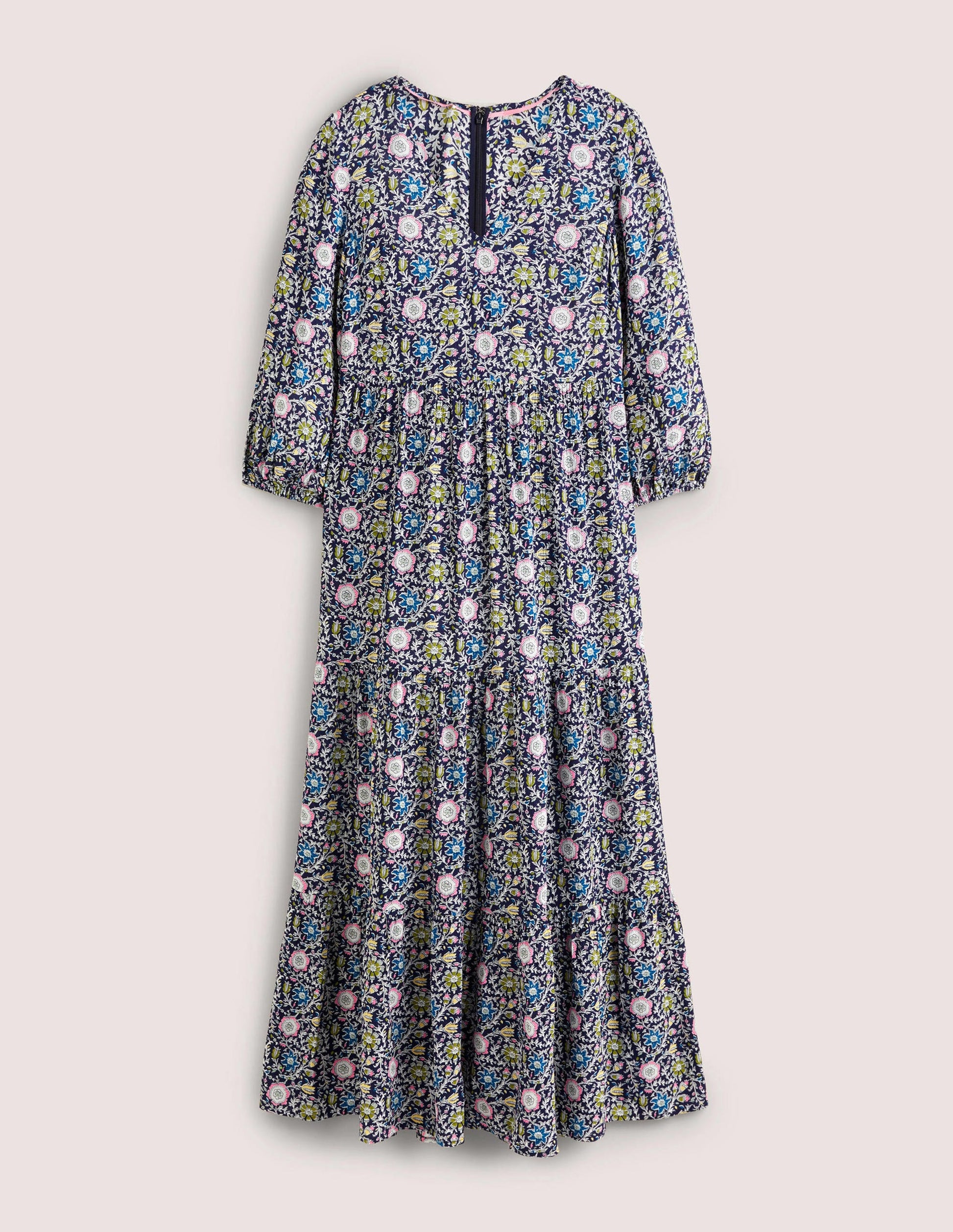 Blouson Sleeve Maxi Dress-Navy, Enchanting Twig-7