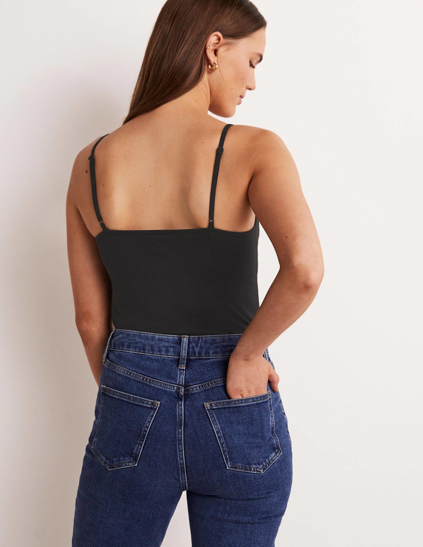 Plain Cami Top-Black