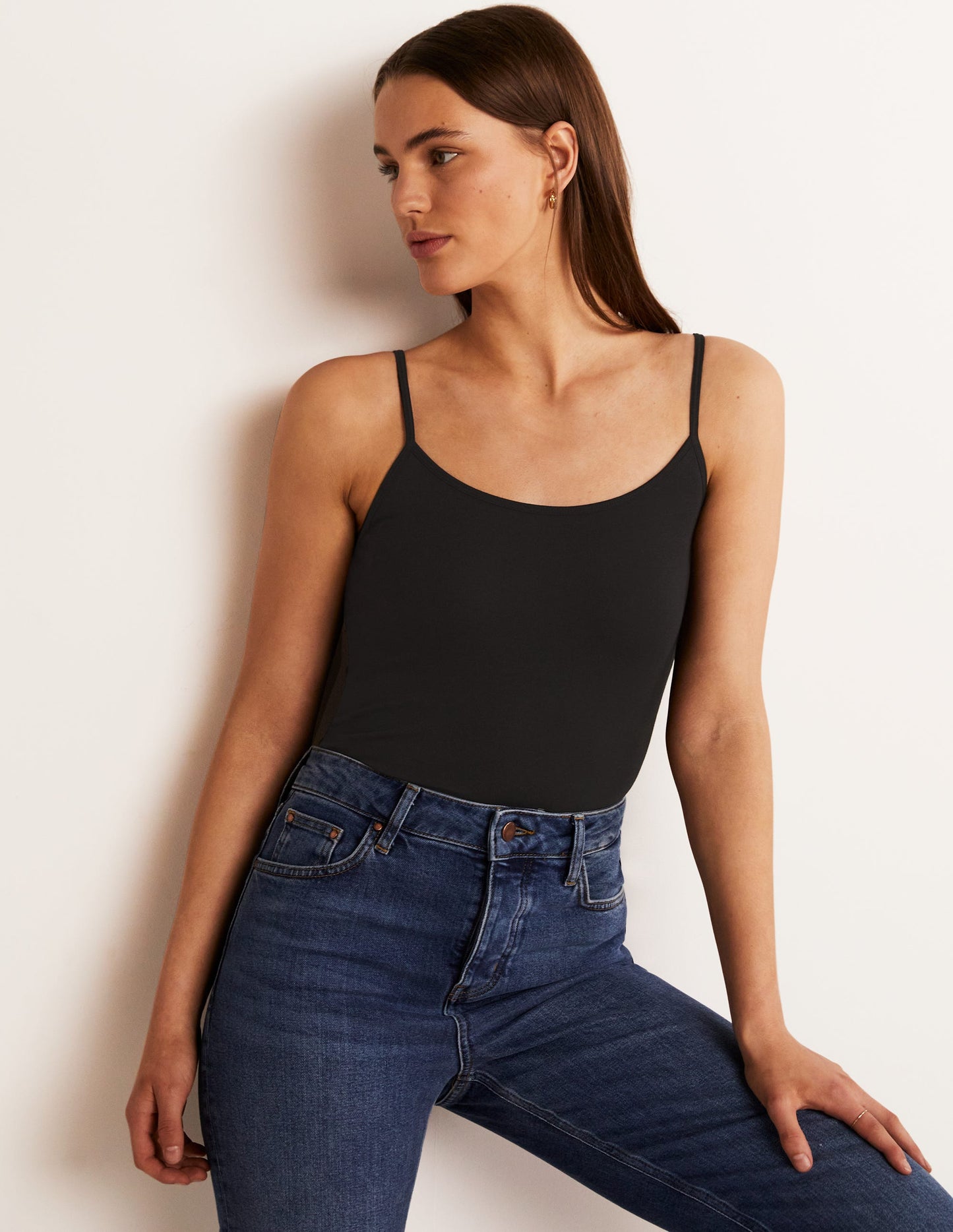 Plain Cami Top-Black