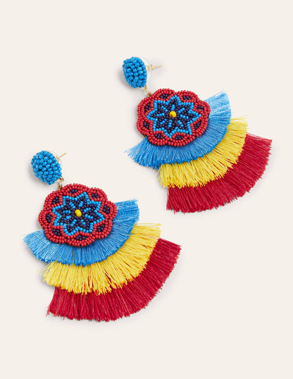 Beaded Earrings-Tassel-1