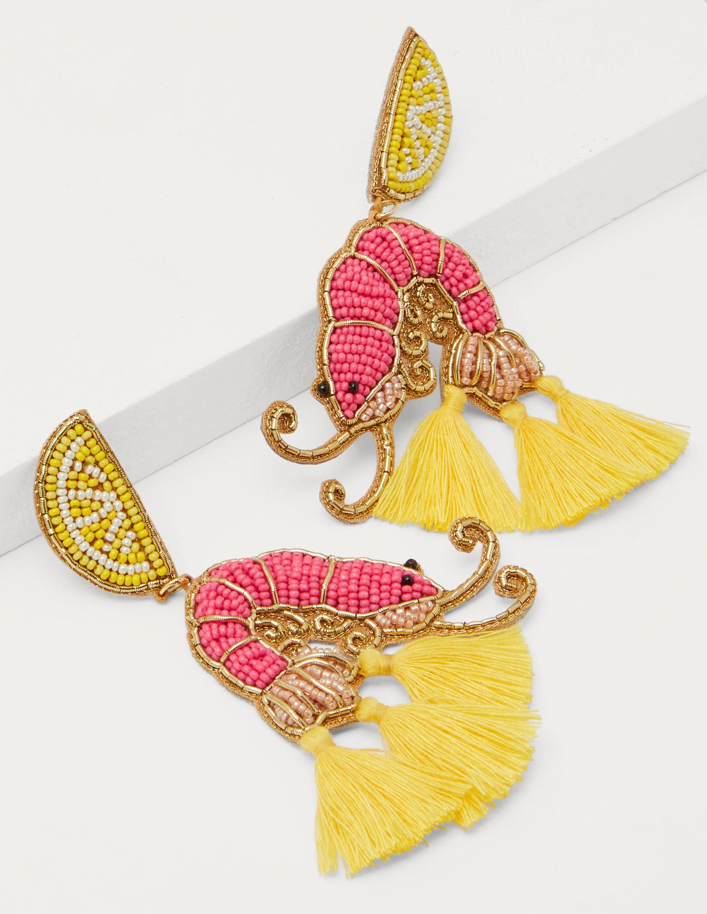 Beaded Earrings-Prawn