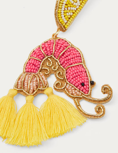 Beaded Earrings-Prawn-2