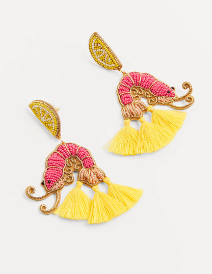 Beaded Earrings-Prawn-3