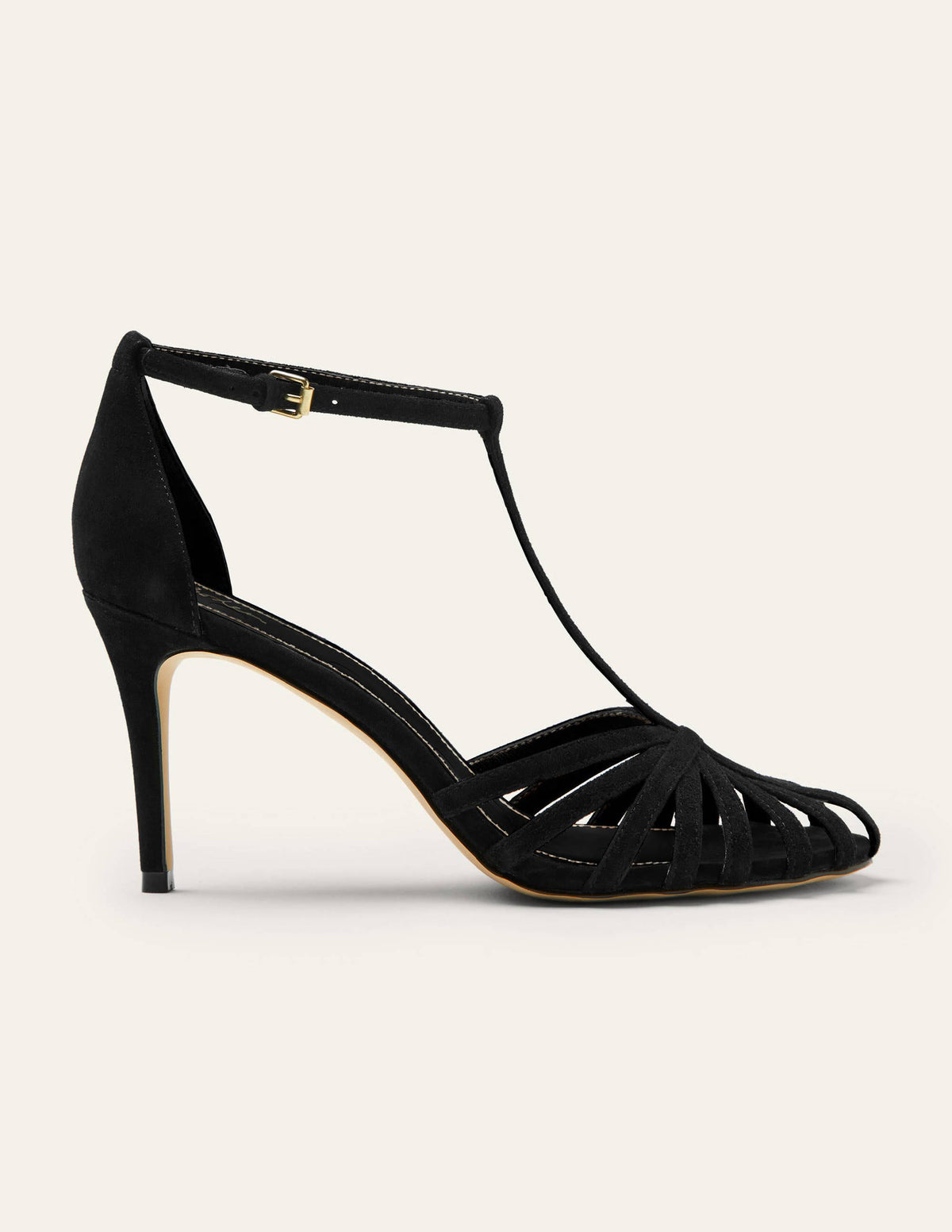 Tess Cage Heel Sandals-Black - Image 2