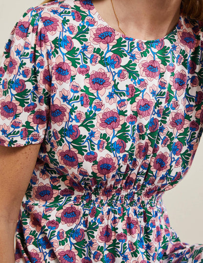 Crew Neck Jersey Dress-Multi Terrace Bud-2