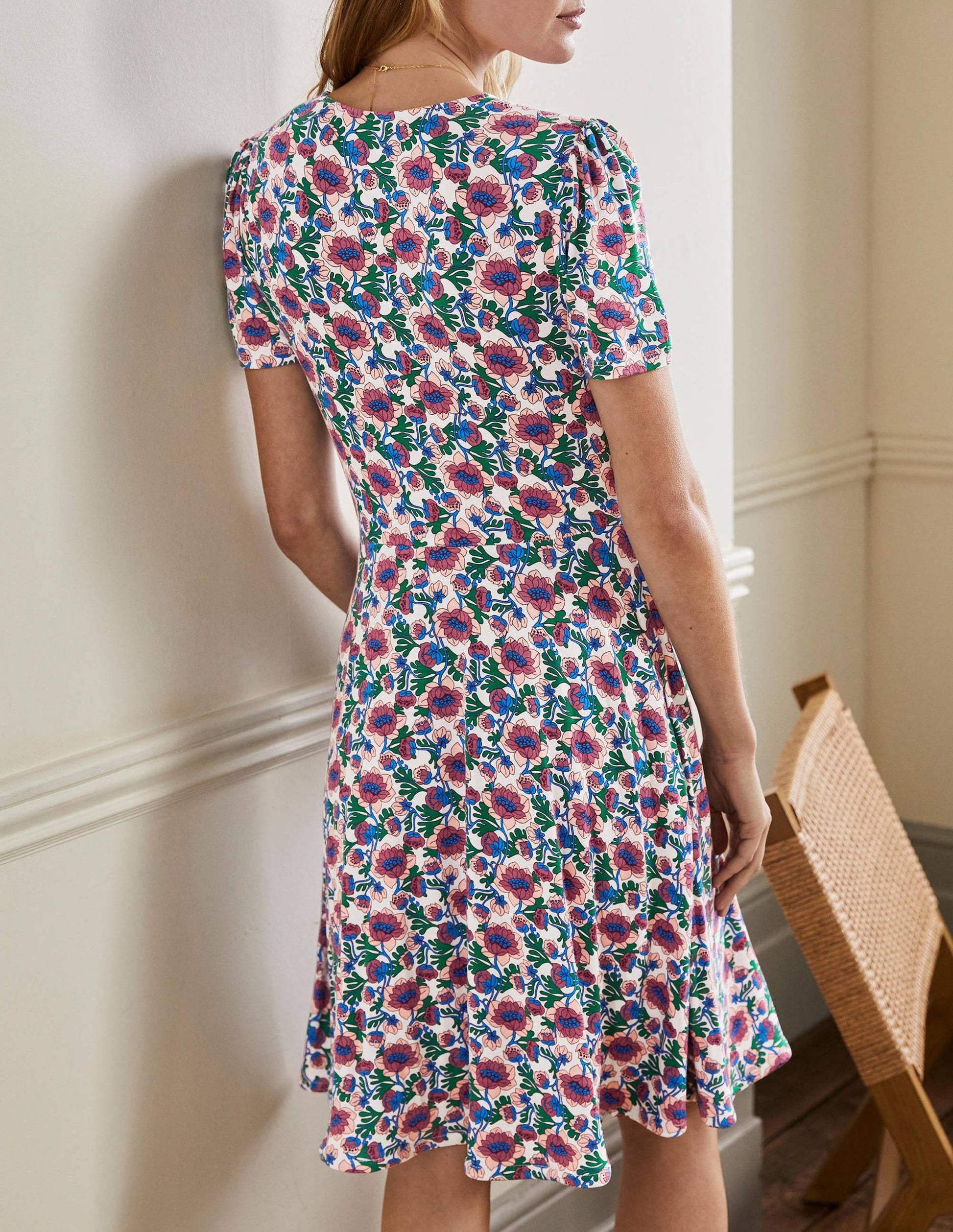 Crew Neck Jersey Dress-Multi Terrace Bud-3