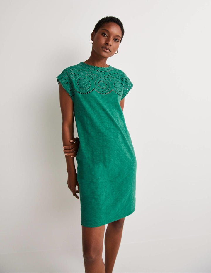 Cutwork Jersey T-shirt Dress-Shady Glade