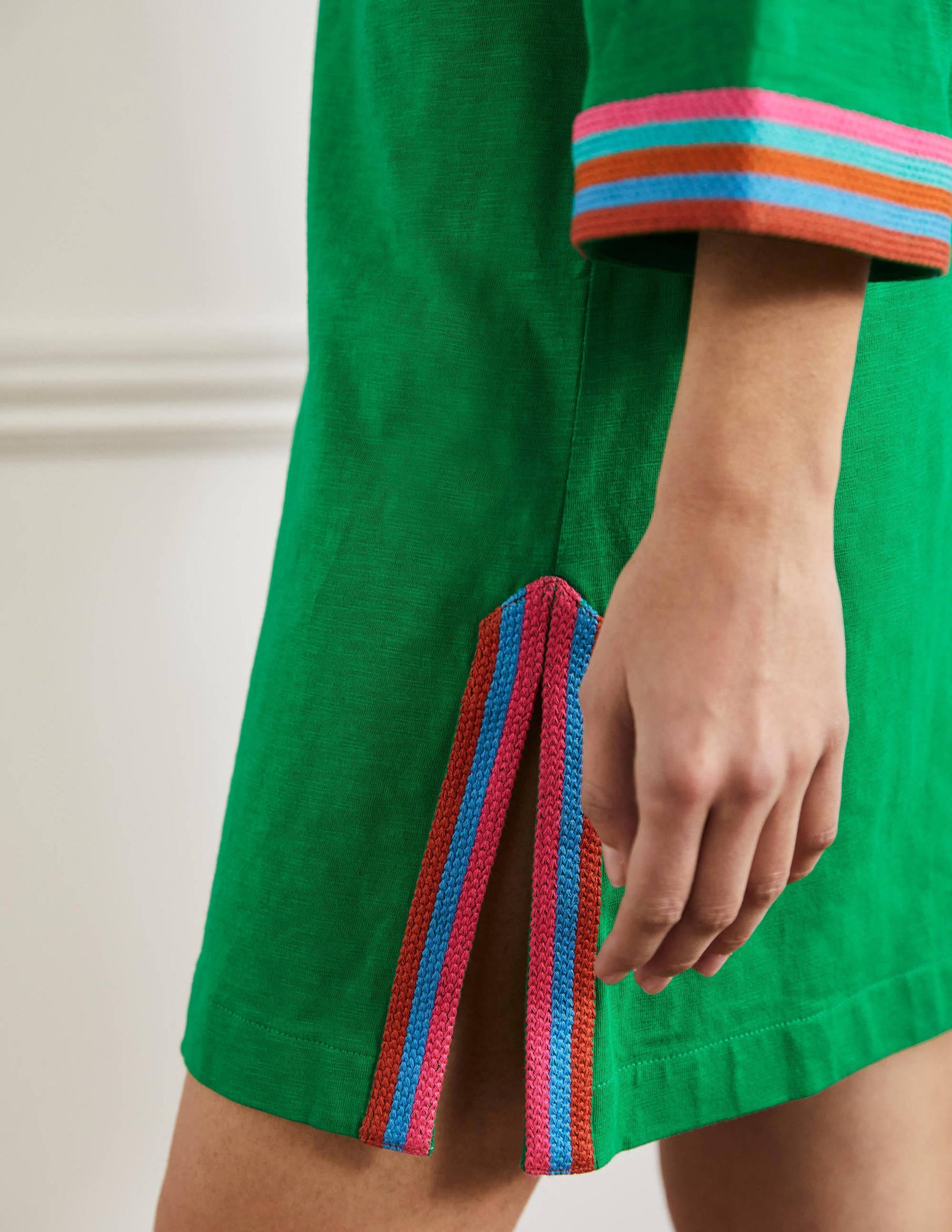 Embroidered Jersey Tunic-Rich Emerald-2