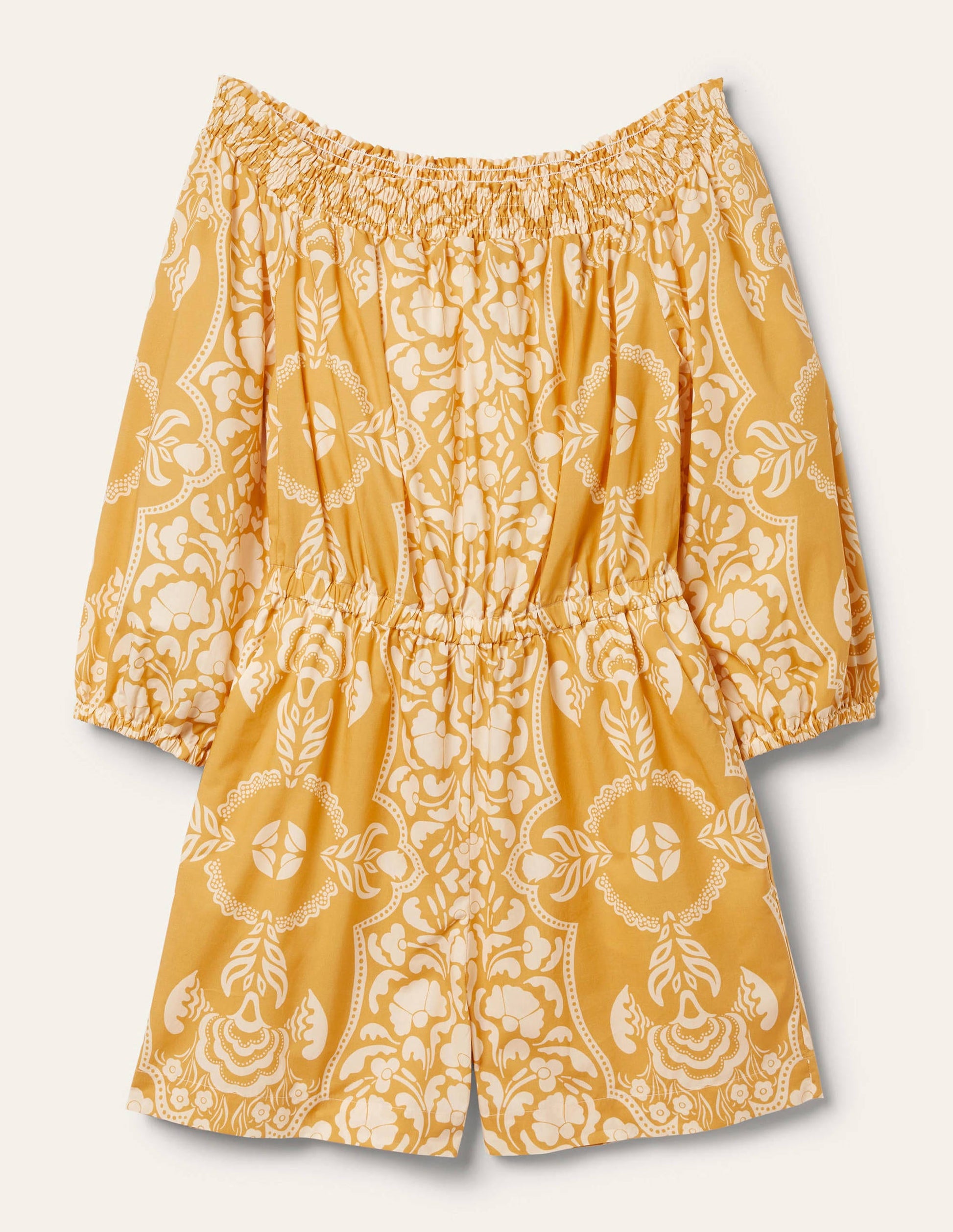 Off Shoulder Playsuit-Butter, Passion Bloom-5