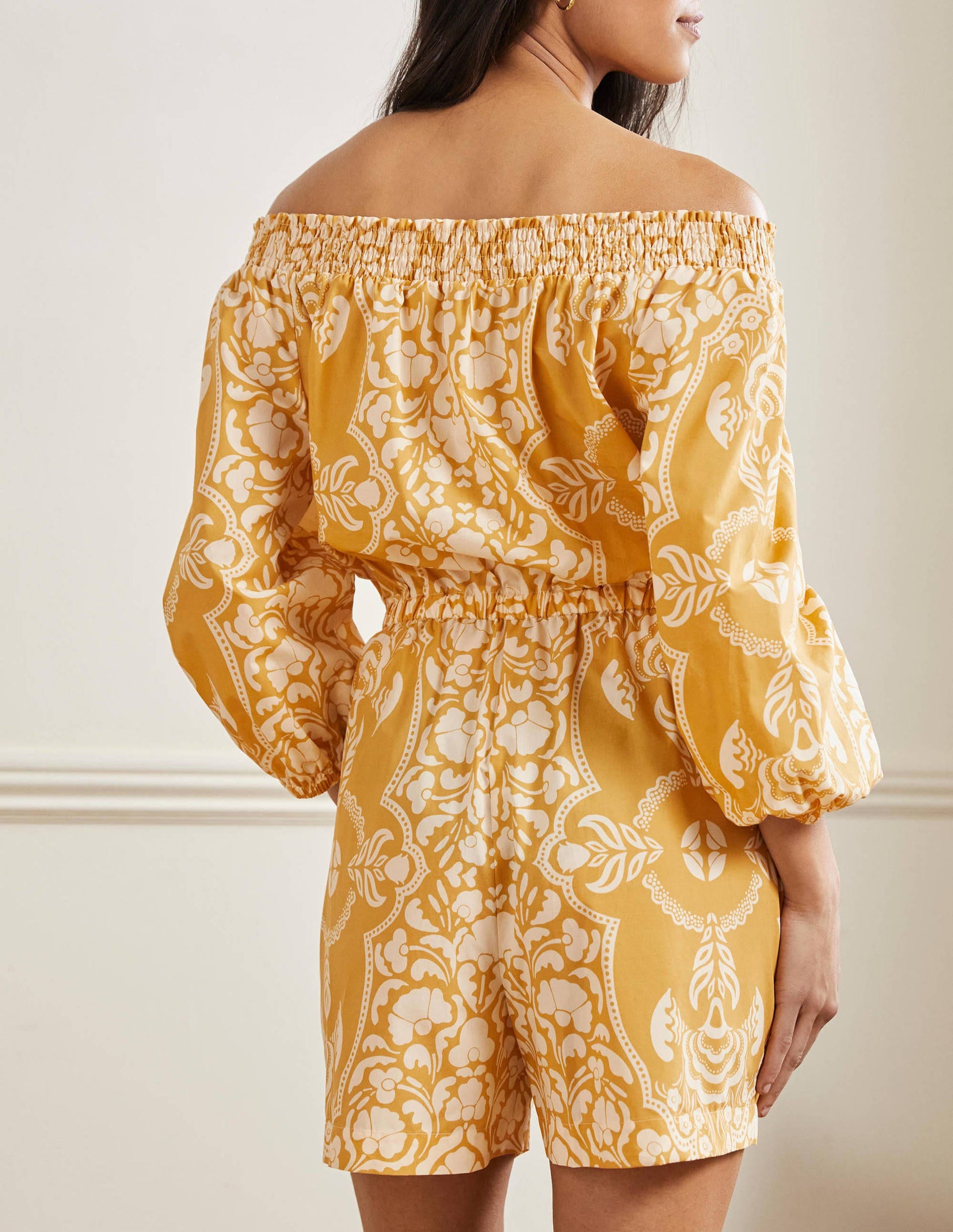Off Shoulder Playsuit-Butter, Passion Bloom-3