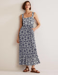 Freya Tie Back Maxi Dress-Navy, Bloomsbury