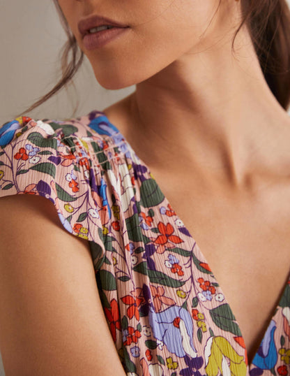 Grace Flutter Sleeve Dress-Milkshake, Tulip Terrace-2