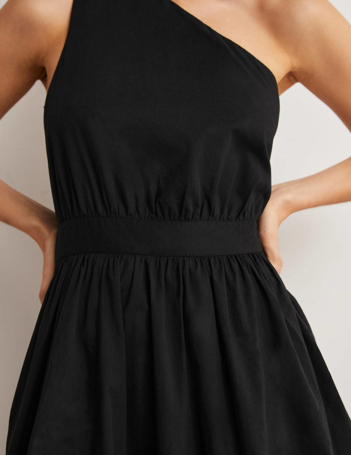 One Shoulder Midi Dress-Black - Image 2