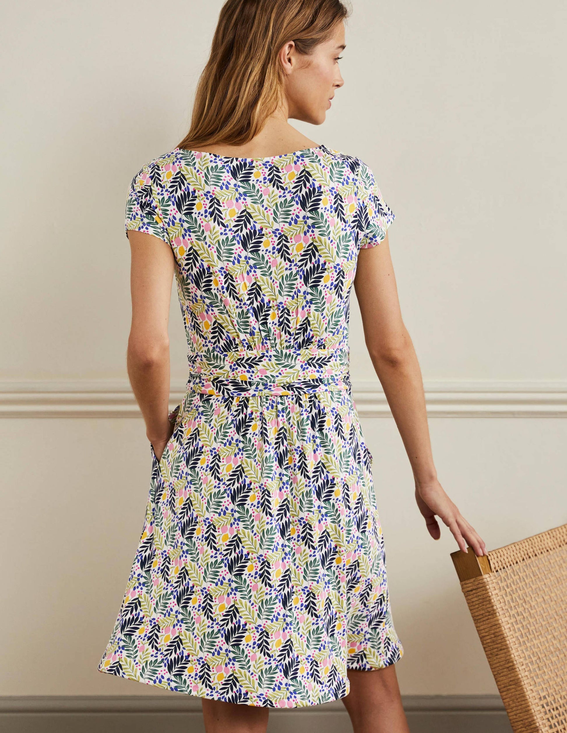 Amelie Jersey Dress-Multi, Lemon Foliage-3