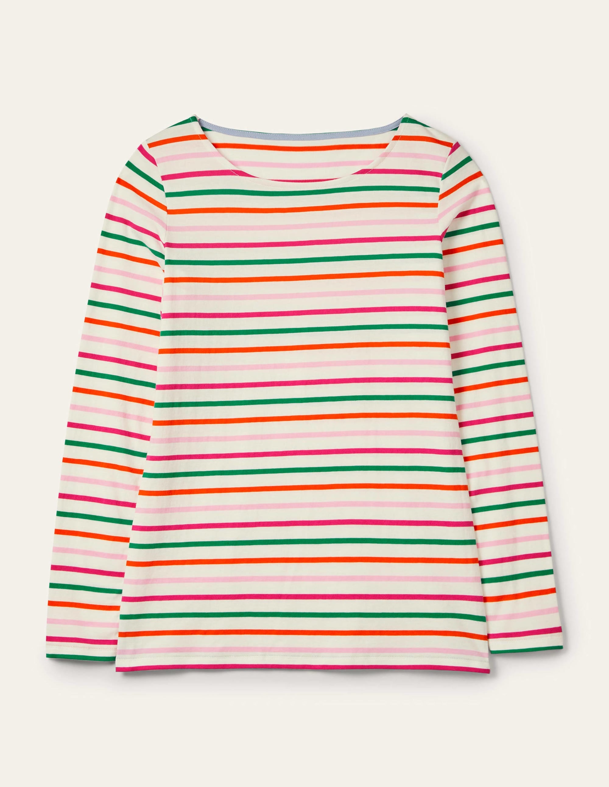 Long Sleeve Breton Top-Bon Bon and Firecracker Stripe - Image 6