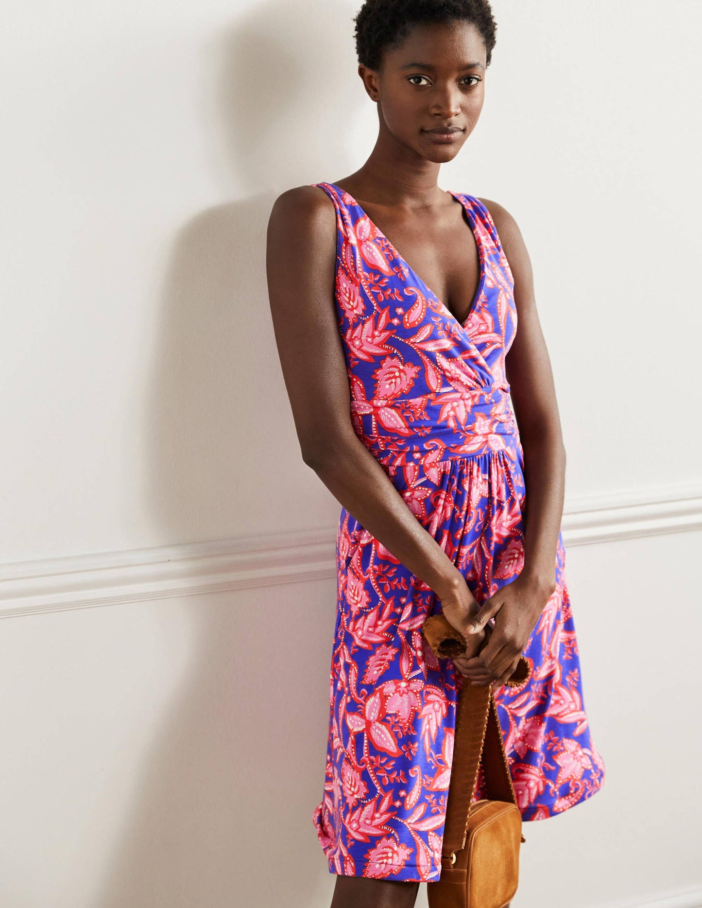 Effie V-Neck Jersey Dress-Strawberry Daiquiri Wild Flora