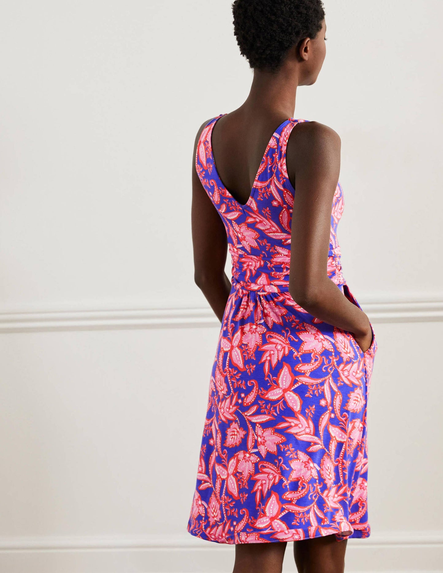 Effie V-Neck Jersey Dress-Strawberry Daiquiri Wild Flora