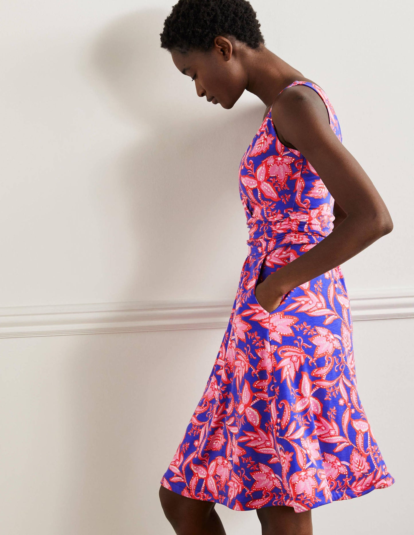 Effie V-Neck Jersey Dress-Strawberry Daiquiri Wild Flora