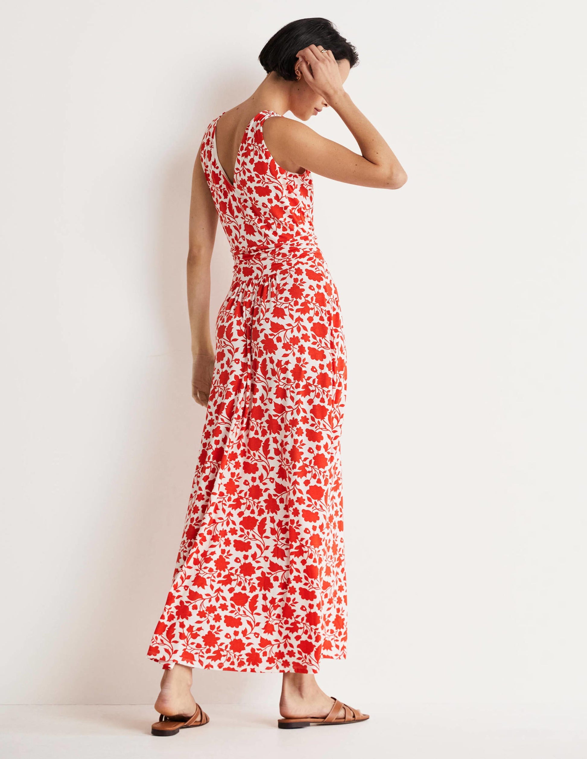 Sienna Jersey Maxi Dress-Papaya, Botanic Silhouette-3