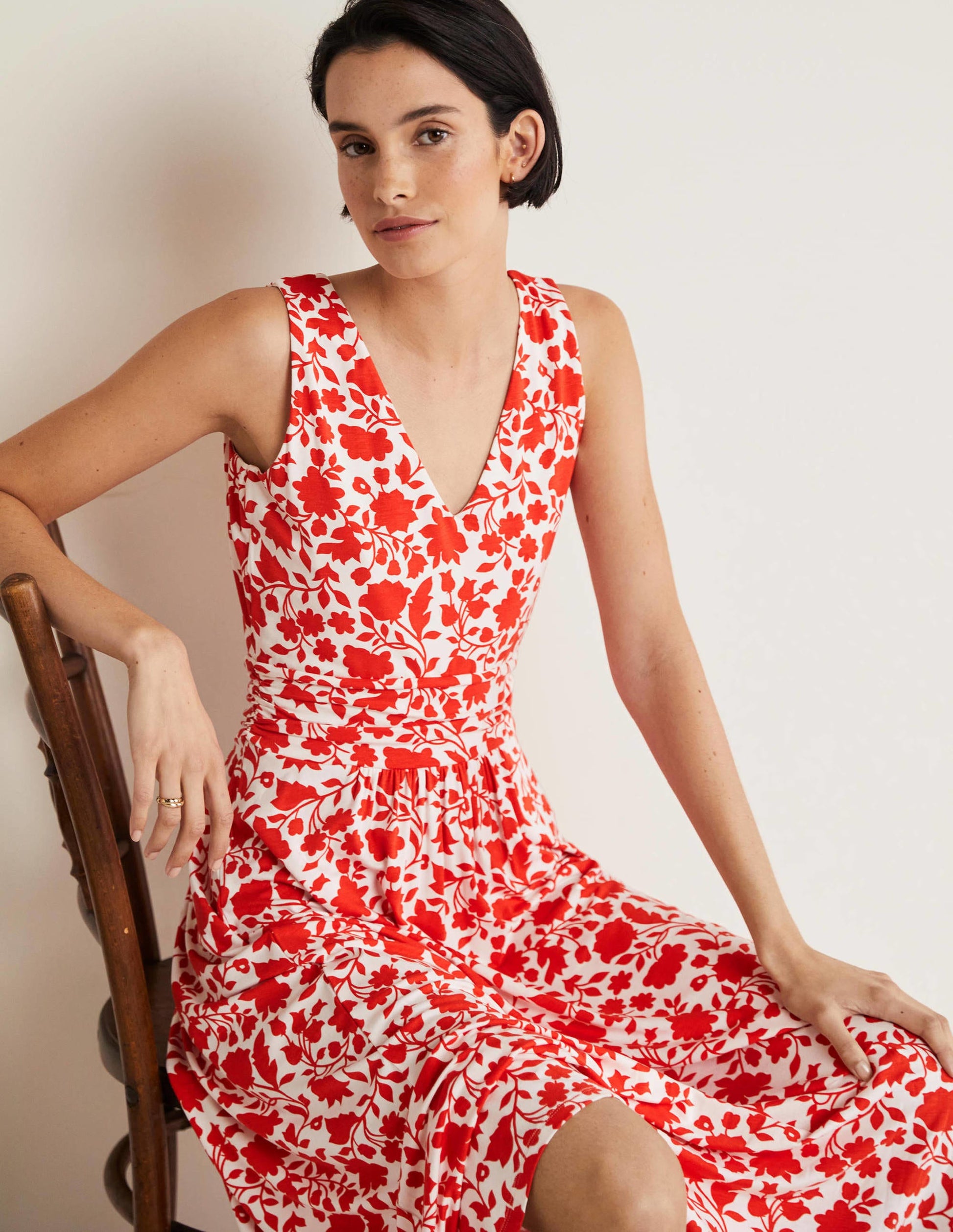 Sienna Jersey Maxi Dress-Papaya, Botanic Silhouette-4