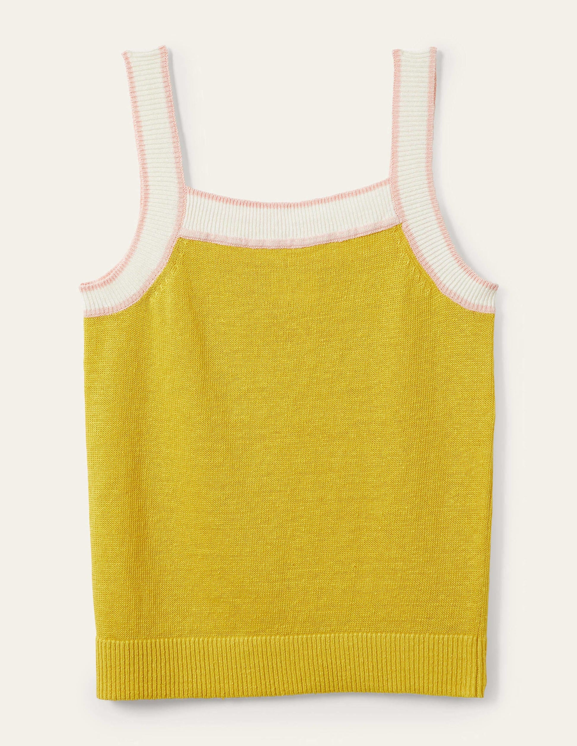Square Neck Linen Vest-Lemon Fizz-6