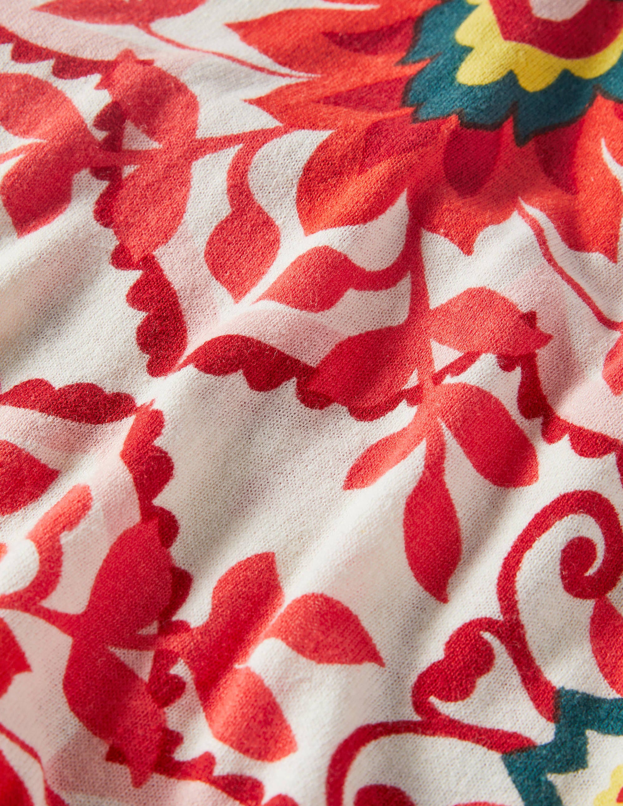 Relaxed Printed V-neck Jumper-Multi, Moroccan Bloom - Image 5