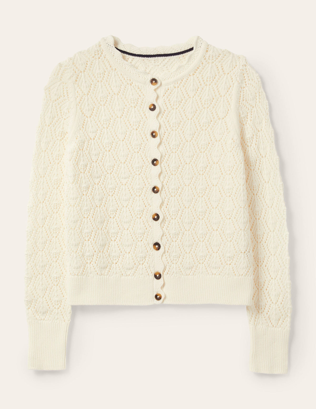 Scallop Crochet Cardigan-Ivory - Image 7