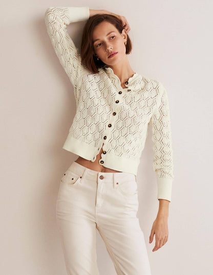 Scallop Crochet Cardigan-Ivory-1