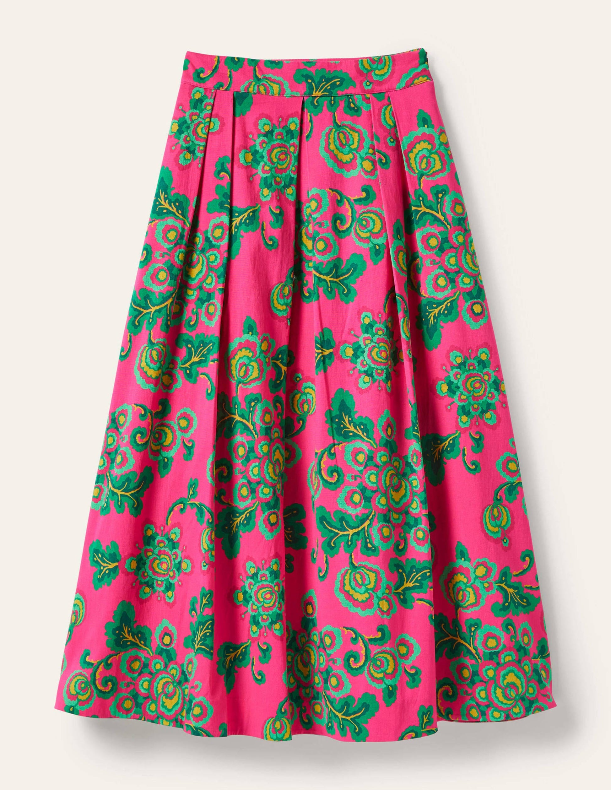 Scarlett Printed Midi Skirt-Party Pink, Wild Blooms-6