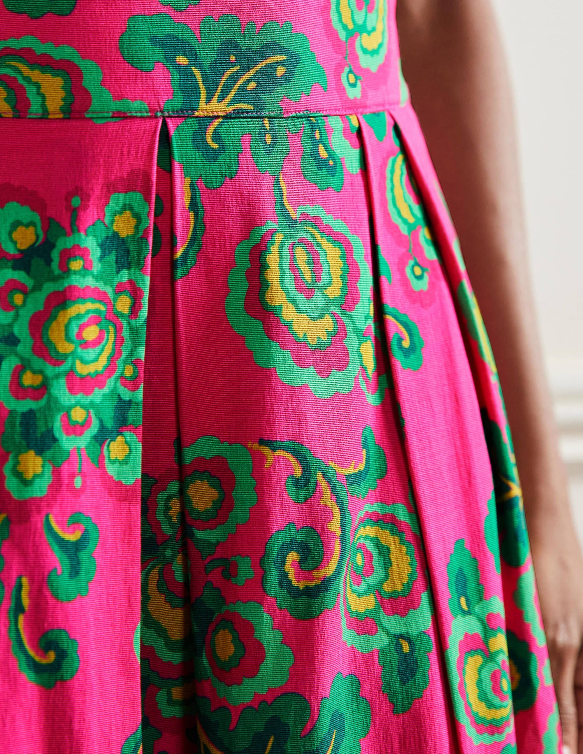 Scarlett Printed Midi Skirt-Party Pink, Wild Blooms - Image 2