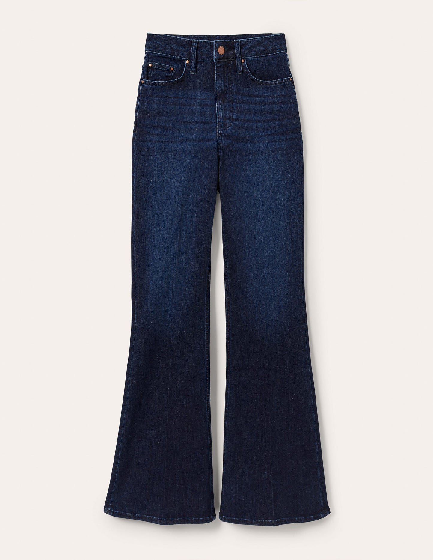 High Rise Fitted Flare Jeans-Dark Vintage