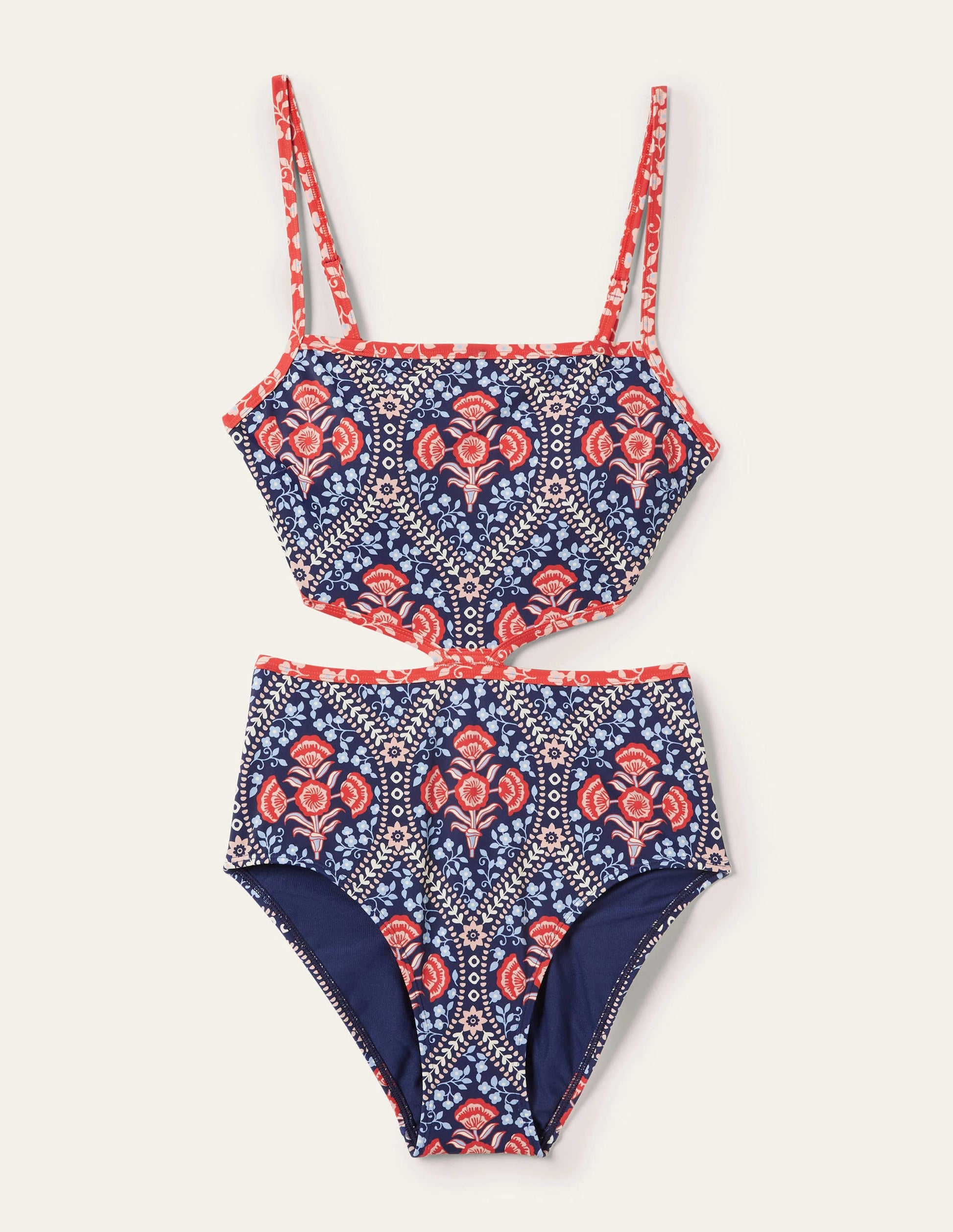 Alba Cut-out Detail Swimsuit-French Navy, Poppy Garden-7