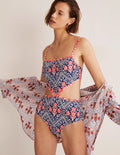 Alba Cut-out Detail Swimsuit-French Navy, Poppy Garden