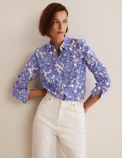 Classic Cotton Shirt-Atlantic Ocean, Paisley Bud-1