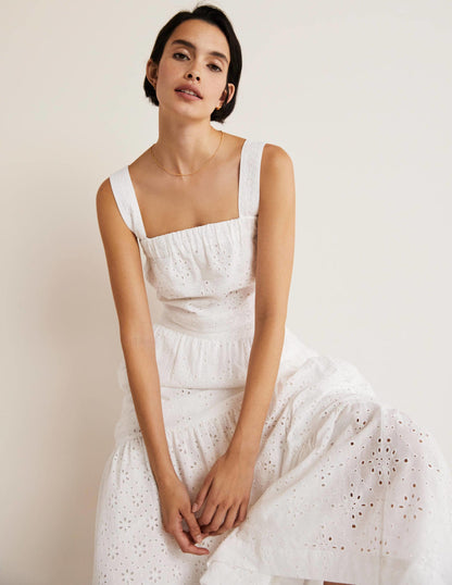 Cropped Cotton Top-White, Broderie-5