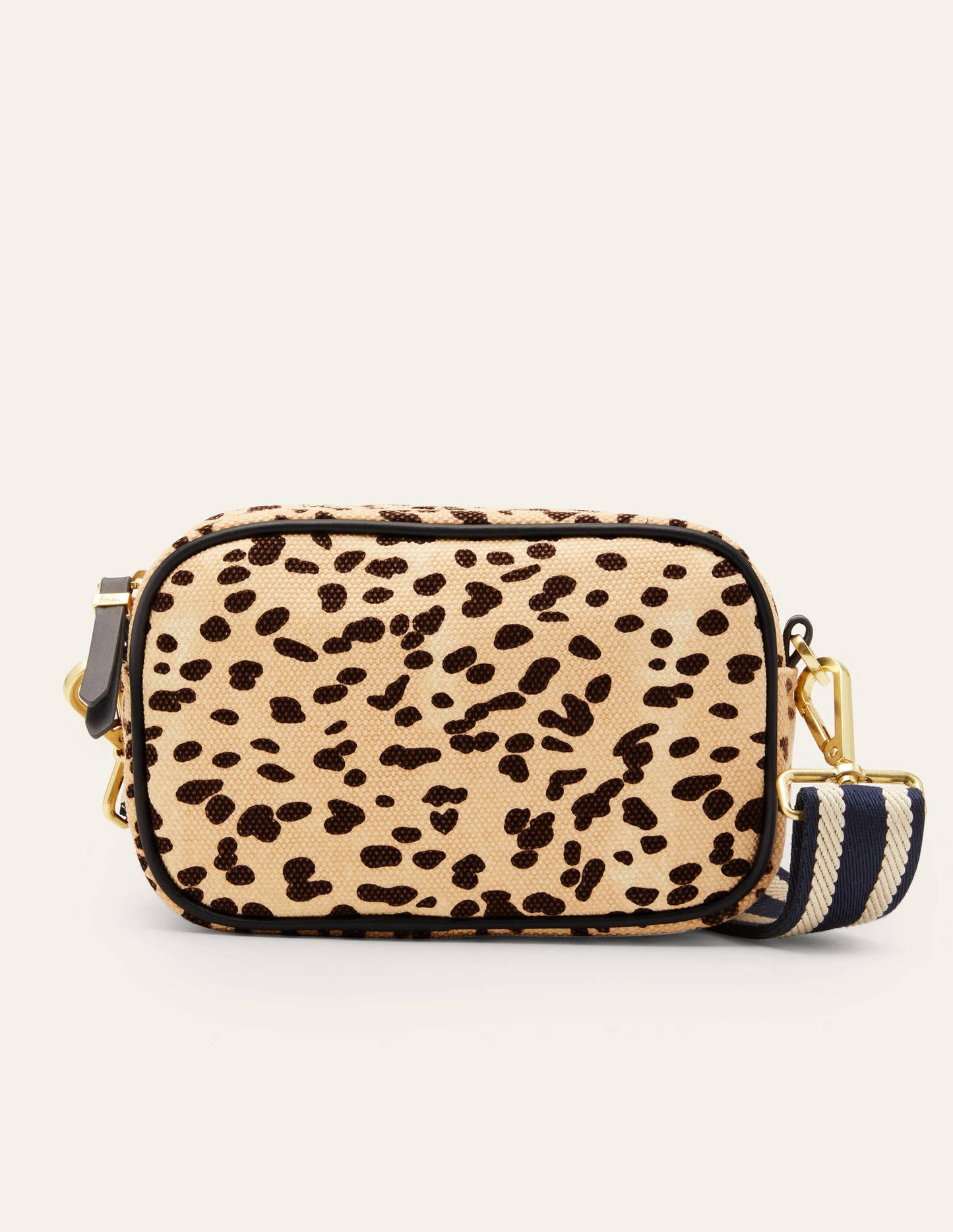 Canvas Crossbody Bag-Natural Leopard