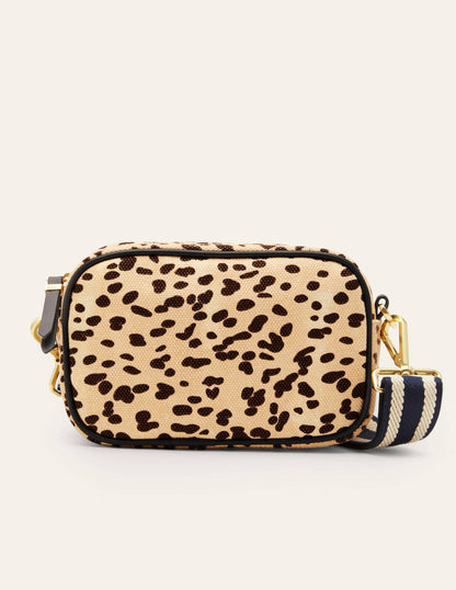 Canvas Crossbody Bag-Natural Leopard-3