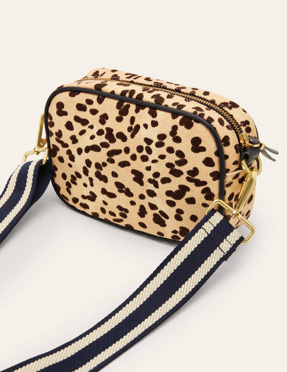 Canvas Crossbody Bag-Natural Leopard-4