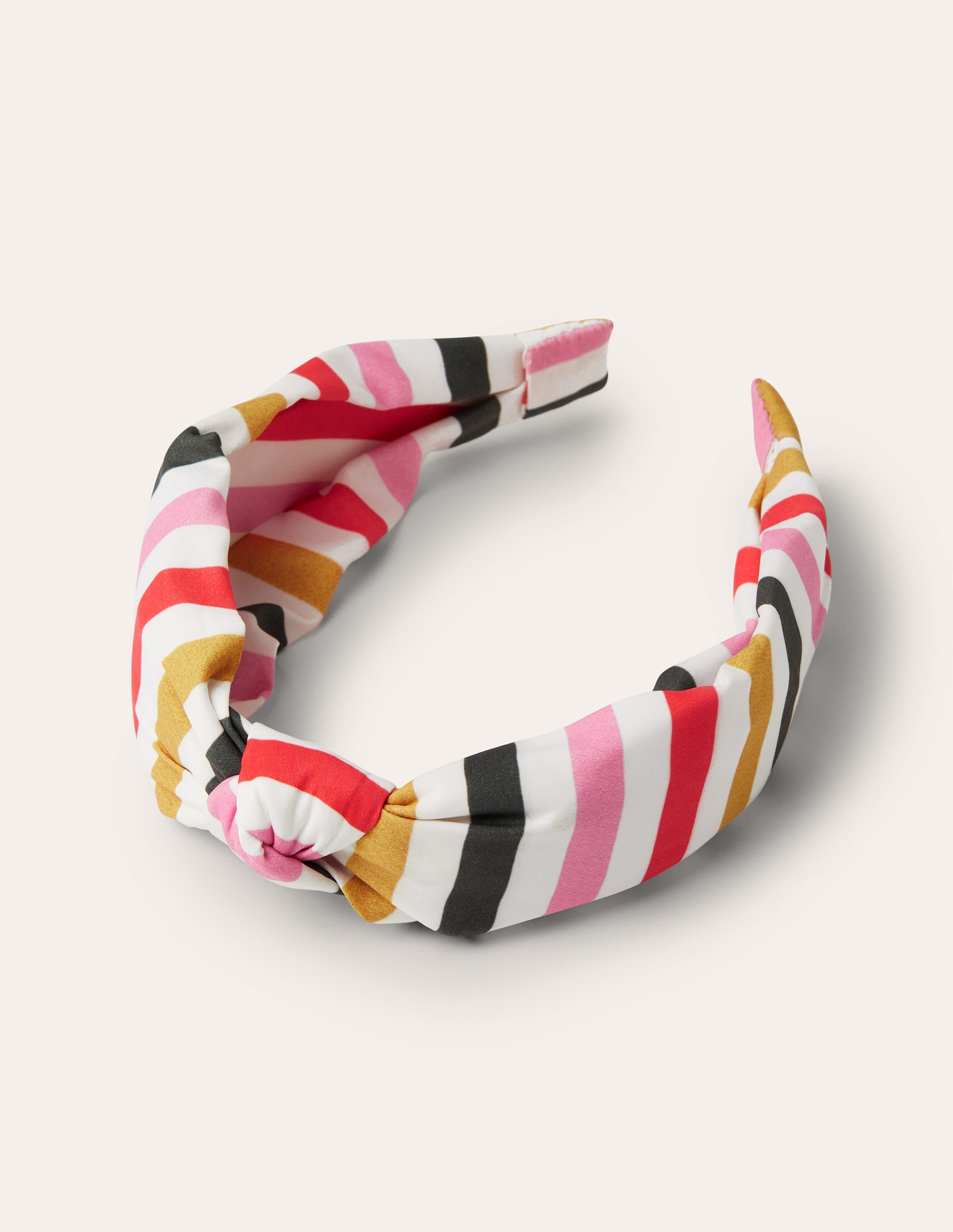 Knotted Headband-Formica Pink/Hot Coral Stripe - Image 2