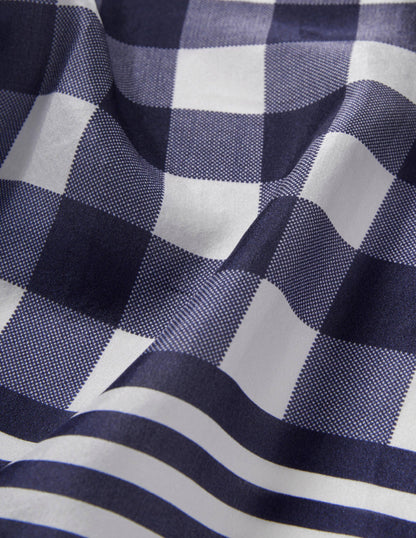 Silk Scarf-Navy, Gingham