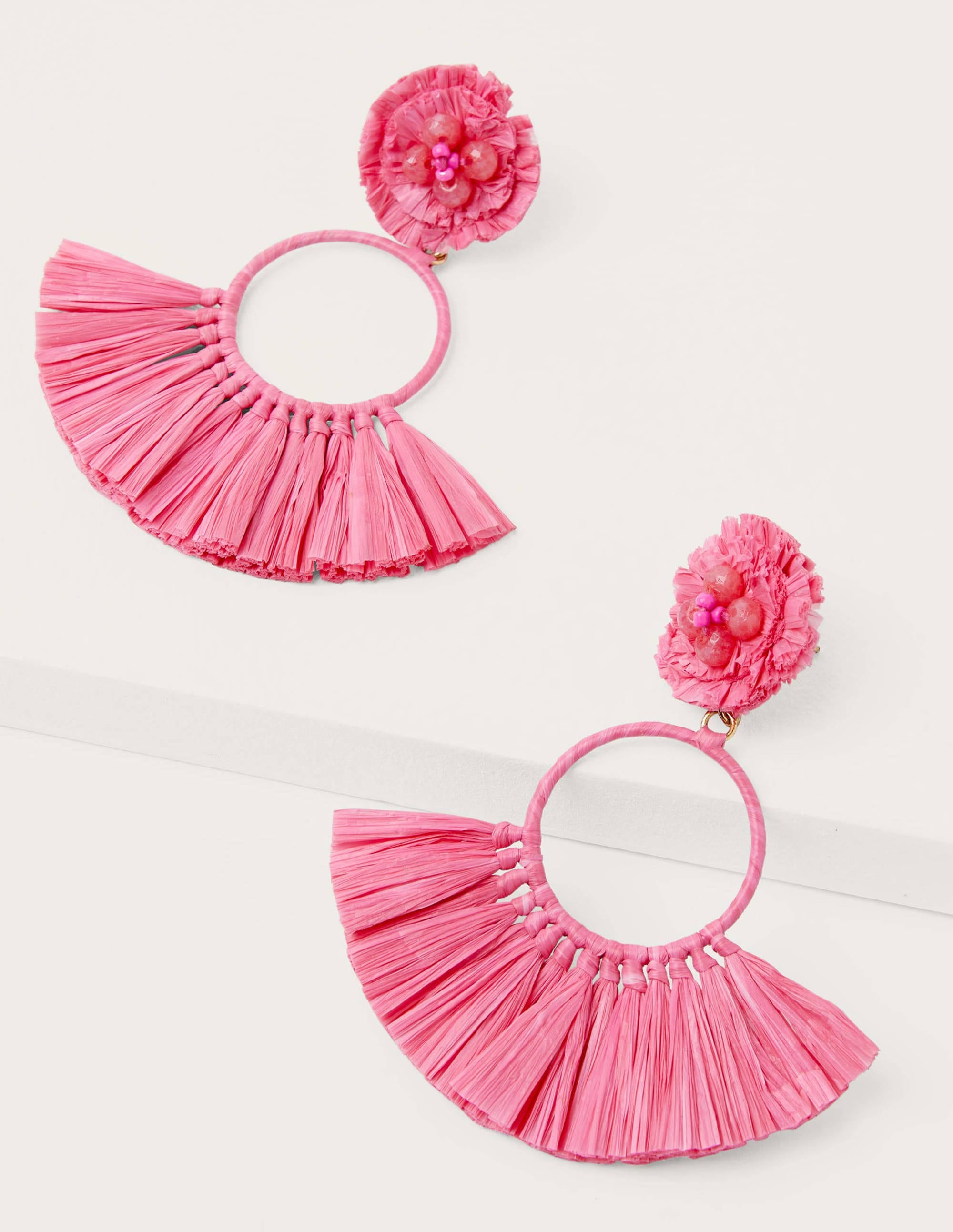Tassel Ring Earrings-Formica Pink - Image 1