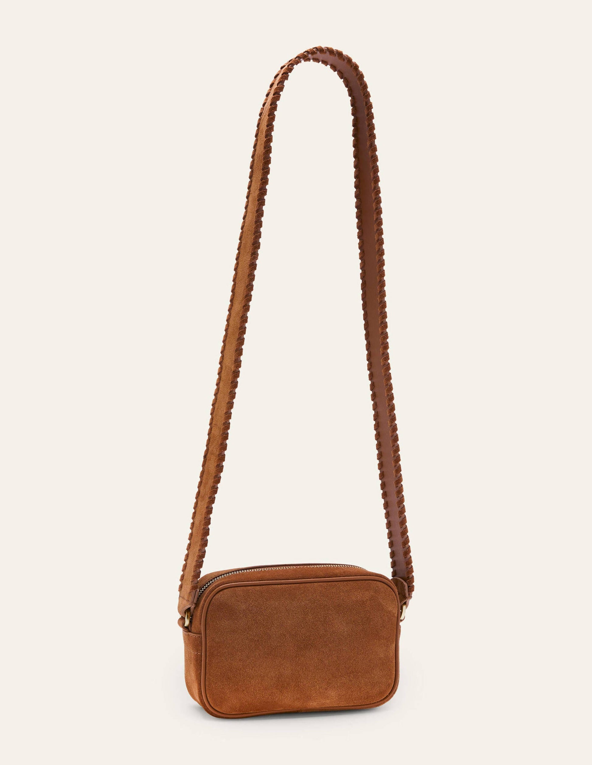 Stitch Detail Crossbody Bag-Tan-3