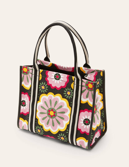 Tilda Canvas Tote Bag-Black, Opulent Daisy-3